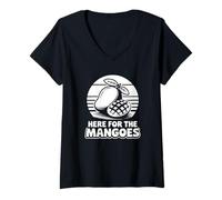 Women's Here for The Mangoes - Mango Lover V-Neck T-Shirt