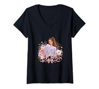 Women's Here for the Vows Romantic Floral Bridal Design V-Neck T-Shirt