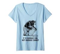 Women's Heritage Funny Bear It is Garbage Can Not Garbage Cannot V-Neck T-Shirt