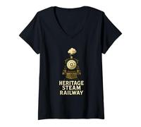 Women's Heritage Steam Railway V-Neck T-Shirt