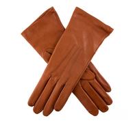 Women's Heritage Three-Point Silk-Lined Leather Gloves - COGNAC / 6.5