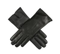 Women's Heritage Touchscreen Three-Point Cashmere-Lined Leather Gloves - BLACK / 7