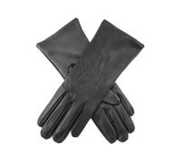 Women's Heritage Touchscreen Three-Point Silk-Lined Leather Gloves - BLACK / 6.5