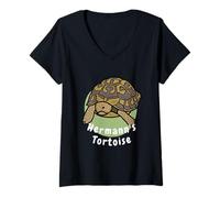 Women's Hermann’s Tortoise Funny and Cute Tortoise V-Neck T-Shirt