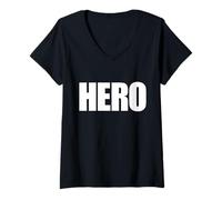 Womens Hero | A Bold Design That says The Word Hero V-Neck T-Shirt