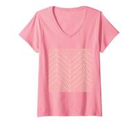 Women's Herringbone Pattern Geometric Triangle Design V-Neck T-Shirt