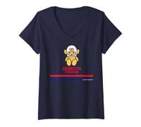 Womens Hesketh Racing Logo World Champion Team Stripes Mascot Retro V-Neck T-Shirt