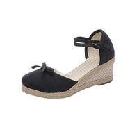 Women's Hessian Wedge Sandals UK Sale Clearance, Wide Fit Sandal Ladies Closed Toe Shoes Ankle Strappy Sling Back Sandals Summer Hiking Walking Sandals with Arch Support Evening Party Dress Sandals