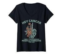Womens Hey Cancer I Don't Have Enough Middle Fingers for You V-Neck T-Shirt