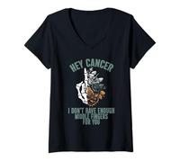 Womens Hey Cancer I Don't Have Enough Middle Fingers for You V-Neck T-Shirt
