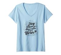 Womens Hey Mom What Time Was I Born - Funny Zodiac Sign V-Neck T-Shirt
