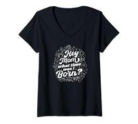 Womens Hey Mom What Time Was I Born - Funny Zodiac Sign V-Neck T-Shirt