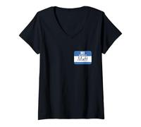 Womens Hi My Name is Matt Funny Name Tag V-Neck T-Shirt