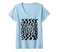 Women's Hidden Butterfly Optical Illusion V-Neck T-Shirt