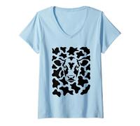 Women's Hidden Cow Illusion Dairy Cow V-Neck T-Shirt
