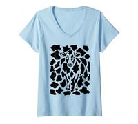 Women's Hidden Cow Optical Illusion V-Neck T-Shirt