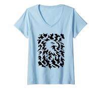 Women's Hidden Eagle Optical Illusion V-Neck T-Shirt