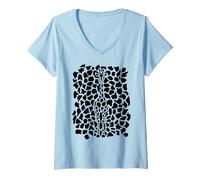 Women's Hidden Giraffe Optical Illusion V-Neck T-Shirt