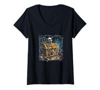 Womens Hidden Pirate Treasure Chest for Adventure Seekers V-Neck T-Shirt