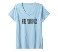 Women's Hide Your Dads LGBTQ Pride Gay V-Neck T-Shirt
