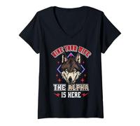 Women's Hide Your Wife The Alpha is Here V-Neck T-Shirt