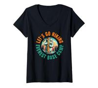 Womens Hiding Yeti Lets Go Hiking Everest Base Camp Trekking Nepal V-Neck T-Shirt
