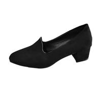 Women's High Heel Pumps Large Sizes Design Round Toe Block Heel Deep Neck Ankle Boots Short Boots Elegant Single Shoes for Fashion Women, black, 7 UK