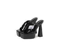 Women's High Heel Sandals - Patent Cross Strap Thick Sole Thick Heel for Nightclub, Pole Dancing, Party Prom Events