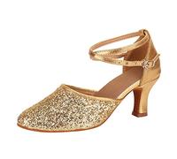 Women's High Heels Breathable Dance Sandals Leisure Outdoor Shoes Elegant High Heels Comfortable Airy Summer Party Boots, gold, 8 UK
