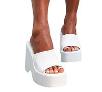 Women's High Heels Platform Slippers Dress Pumps Open Toe Summer Shoes Slip On Wedge Sandals
