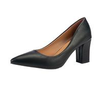 Women's High Heels Pointed Toe Solid Color Thick Heel Elegant Banquet Shoes Comfortable Slip on Dress Shoes for Work Leisure Daily Life Party Size 6 Black