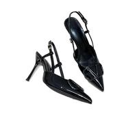 Women's High Heels Summer High Heels Women's Stiletto Pointed Strap Buckle High Heel Sandals(Black,37)