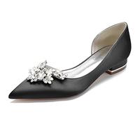 Women's High Heels, Wedding Flats for Bride Closed Toe Pointed Toe Bridesmaids Shoes Women Slip on Wedding Dress Flats Shoes with Rhinestone, Bridal Heels, Evening Prom Dress Shoes,C,42