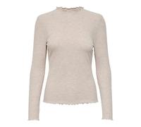 ONLY Women's Onlemma L/S High Neck Top Noos Jrs Long sleeve, Pumice Stone/Detail:melange, M UK