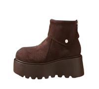 Women's High Performance Warm Boots Soft And Comfortable Can Adapt To The Cold And Harsh Environment Up Ankle Boots Womens (Brown, 3.5)