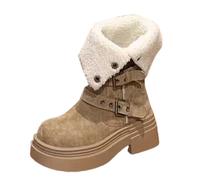 Women's High Performance Warm Boots Soft And Comfortable Can Adapt To The Cold And Harsh Environment Boots Size 5 (Khaki, 5.5)