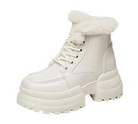 Women's High Performance Warm Snow Boots Soft And Comfortable Can Adapt To The Cold And Harsh Environment Ladies Up Ankle Boots (White, 5.5)