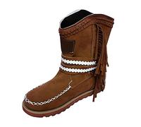 Women's High Platform Boots, Fashionable Cowboy Boots for Women, Winter Boots with Heel, Robust Profile for Stylish Outfits, brown, 7 UK