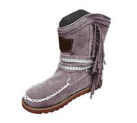 Women's High Platform Boots, Fashionable Cowboy Boots for Women, Winter Boots with Heel, Robust Profile for Stylish Outfits, gray, 7 UK