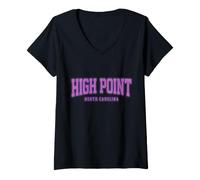 Women's High Point North Carolina Vintage Pride V-Neck T-Shirt