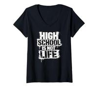 Women's High School is Not Life Reality Check V-Neck T-Shirt