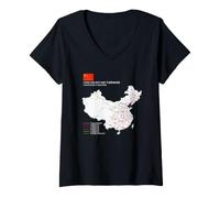 Women's High-Speed Train Railway - Souvenir Route Map China V-Neck T-Shirt