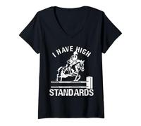 Womens High Standards Horse Riding Design V-Neck T-Shirt