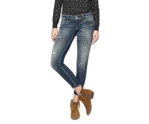 Women's high waist 7/8 jeans Le Temps des cerises Sib Pulp Destroy N°2 Bleu 25