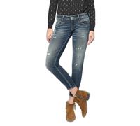 Women's high waist 7/8 jeans Le Temps des cerises Sib Pulp Destroy N°2 Bleu 26