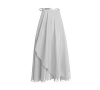 Women's High Waist Ballet Maxi Skirt - Chiffon Dance Sheer Midi Length Swing Dancewear Practice Tulle Summer (UK, Alpha, One Size, Regular, Gray)
