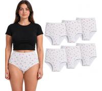Women's High-Waist Brief Underwear Multicolour Full Mama Briefs - Ladies Cotton Rich Maxi Knickers Full Coverage Everyday Panties Pack-6 Briefs (UK, Numeric, 20, 22, Regular, Regular, 6, Floral)