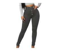 Women's High Waist Button Down Skinny Jeans Double Breasted Butt Lift Slim Fit Denim Pants Stretch Jean Trousers