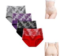 Women's High Waist Cotton Panties, Tummy Control Butt Lifting Full Coverage Briefs L-5XL