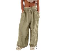 Women's High Waist Fabric Trousers, Cargo Trousers, Green Khaki Summer Trousers, Wide Leg Slip-On Trousers, Vintage Women's Trousers, Soft Casual Trousers, Loose Fit Streetwear, Y2K Palazzo Trousers,